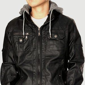 New Slim fit Black Genuine Lambskin Mens VINATGE Leather Jacket Biker Motorcycle